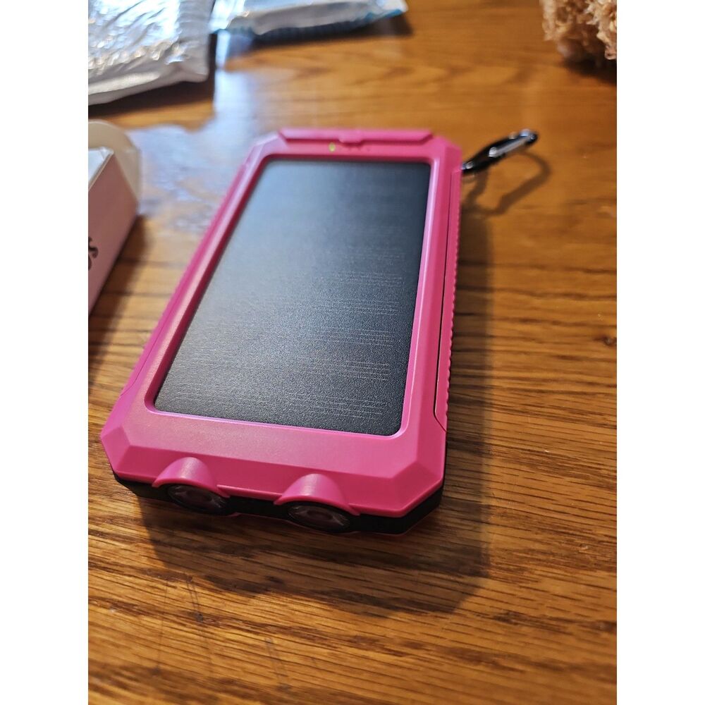 Pink solar Power Bank. 20,000 mAh